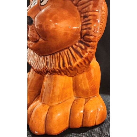 RARE Vintage Ceramic Lion Planter Vase Figurine 8" Kitsch Animal Eclectic - Picture 7 of 12